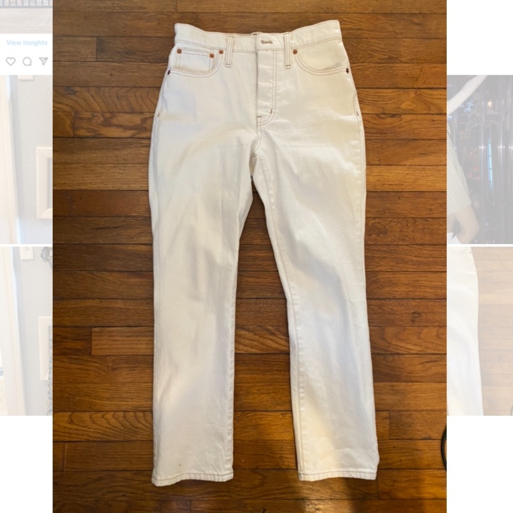 Straight leg off white Madewell jeans
